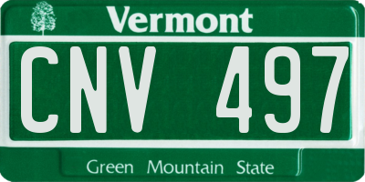 VT license plate CNV497