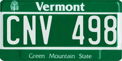 VT license plate CNV498