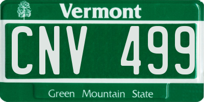 VT license plate CNV499
