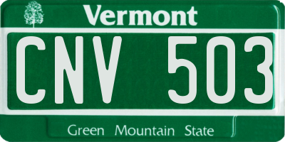 VT license plate CNV503
