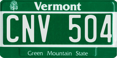 VT license plate CNV504