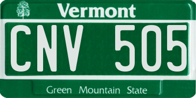 VT license plate CNV505