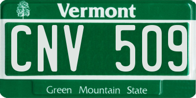 VT license plate CNV509