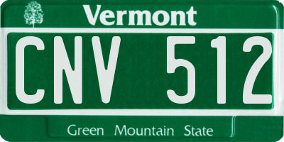 VT license plate CNV512