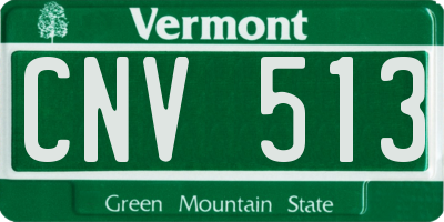 VT license plate CNV513