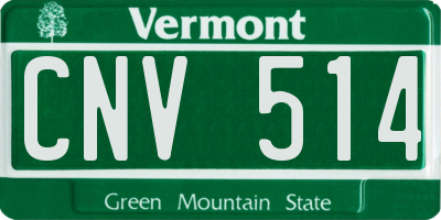 VT license plate CNV514