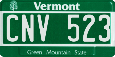 VT license plate CNV523