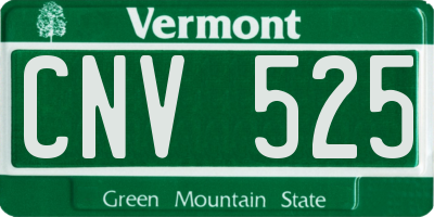 VT license plate CNV525
