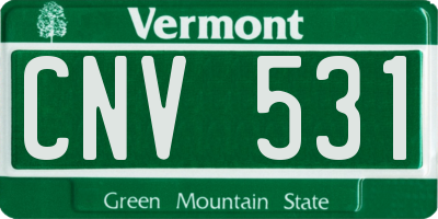 VT license plate CNV531