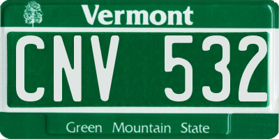 VT license plate CNV532