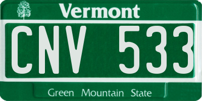 VT license plate CNV533