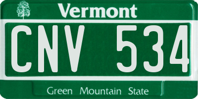 VT license plate CNV534
