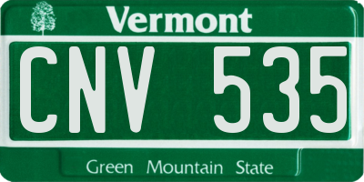 VT license plate CNV535
