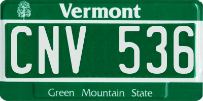 VT license plate CNV536