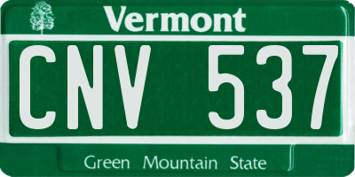 VT license plate CNV537