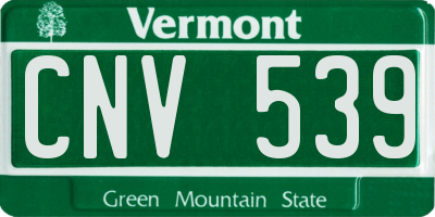 VT license plate CNV539