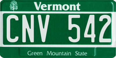 VT license plate CNV542