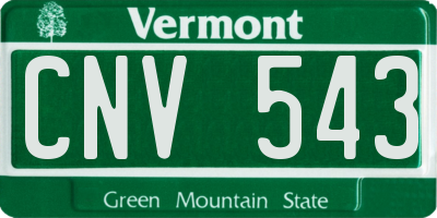 VT license plate CNV543