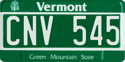 VT license plate CNV545
