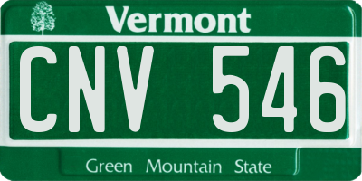 VT license plate CNV546