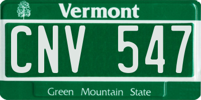 VT license plate CNV547