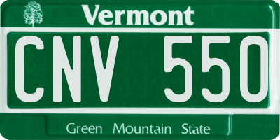 VT license plate CNV550