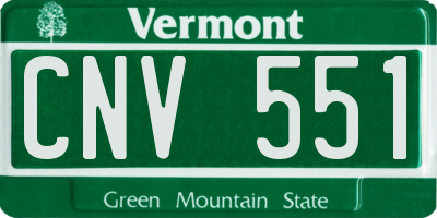 VT license plate CNV551