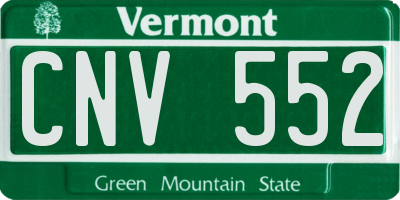 VT license plate CNV552