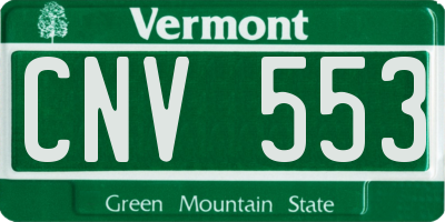 VT license plate CNV553