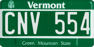 VT license plate CNV554