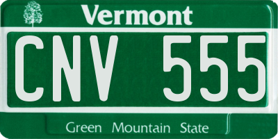 VT license plate CNV555