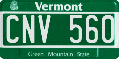 VT license plate CNV560