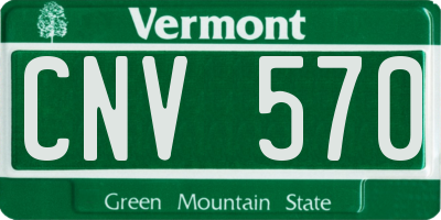 VT license plate CNV570
