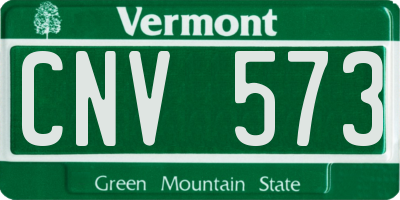 VT license plate CNV573