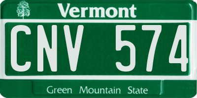 VT license plate CNV574