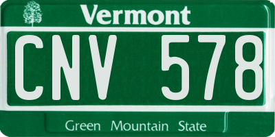 VT license plate CNV578