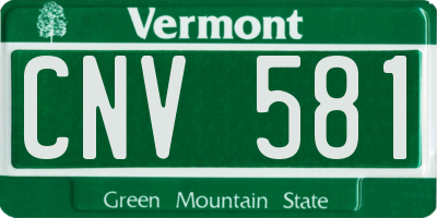 VT license plate CNV581