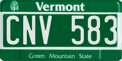 VT license plate CNV583