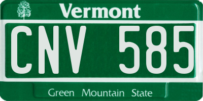 VT license plate CNV585