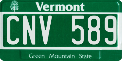 VT license plate CNV589