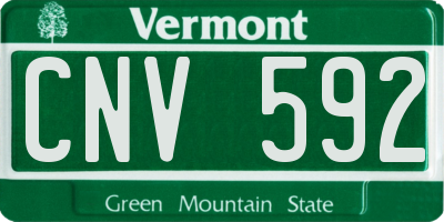 VT license plate CNV592