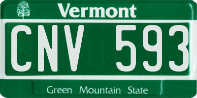 VT license plate CNV593