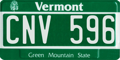 VT license plate CNV596
