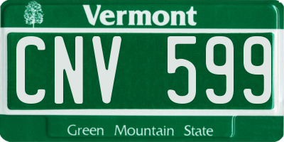 VT license plate CNV599