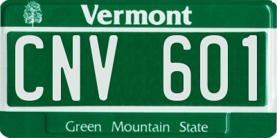 VT license plate CNV601