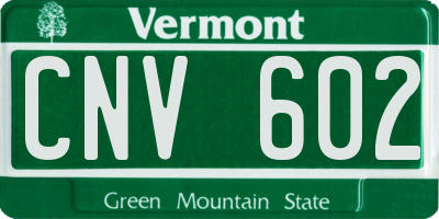 VT license plate CNV602