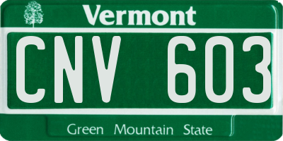 VT license plate CNV603
