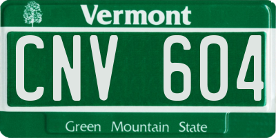 VT license plate CNV604