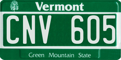 VT license plate CNV605