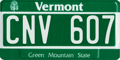VT license plate CNV607